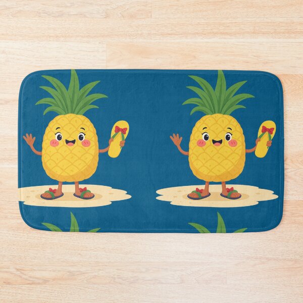 Item preview, Happy Pineapple with Flip-Flop – Cute Summer Kawaii Design designed and sold by InsegnaNChill.