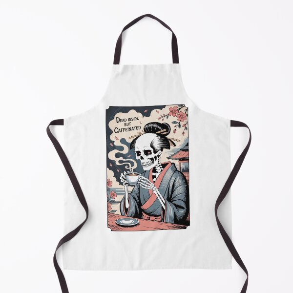 Item preview, Dead Inside But Caffeinated Geisha Skeleton with Cherry Blossoms designed and sold by GoodGirlAlex.