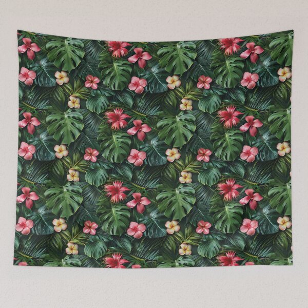 Item preview, Tropical Paradise Bloom: Monstera & Hibiscus Fusion designed and sold by NTGUILTY.
