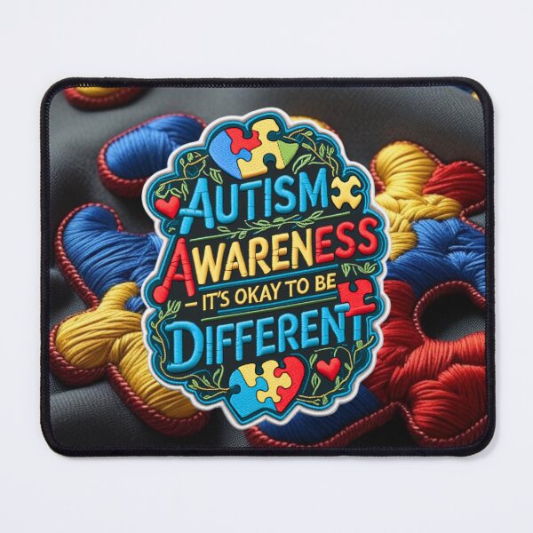Item preview, Colorful Embroidered Autism Awareness Patch  It’s Okay to Be Different Design designed and sold by ArtDesignTp.