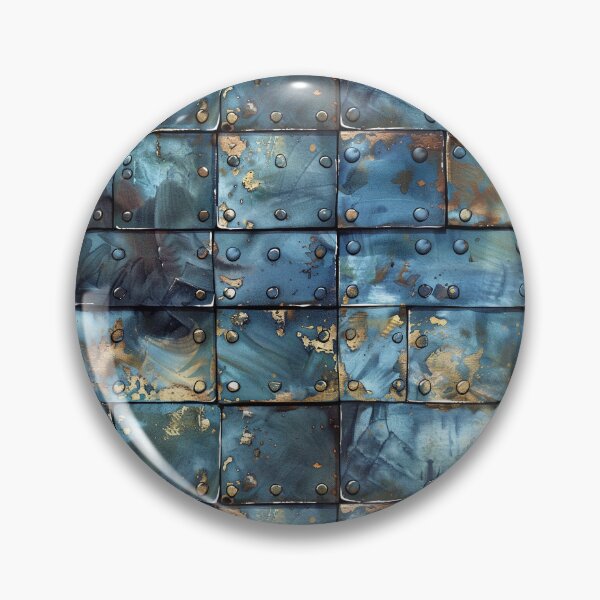 Item preview, Oxidized Metal Plates: Industrial Blue & Gold Texture designed and sold by NTGUILTY.