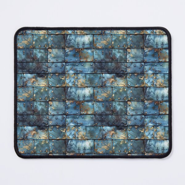Item preview, Oxidized Metal Plates: Industrial Blue & Gold Texture designed and sold by NTGUILTY.