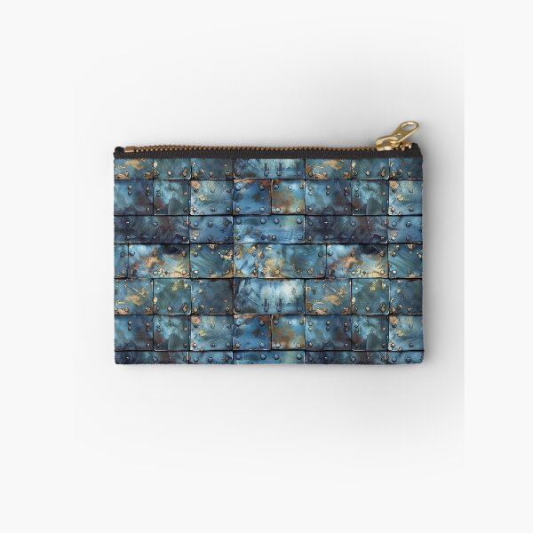 Item preview, Oxidized Metal Plates: Industrial Blue & Gold Texture designed and sold by NTGUILTY.
