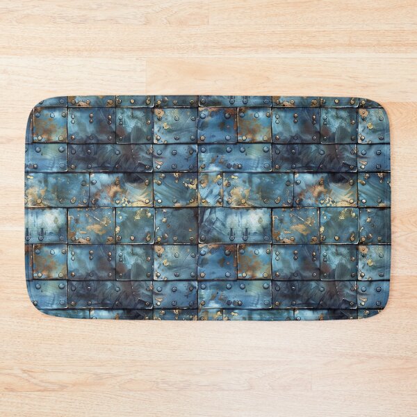 Item preview, Oxidized Metal Plates: Industrial Blue & Gold Texture designed and sold by NTGUILTY.