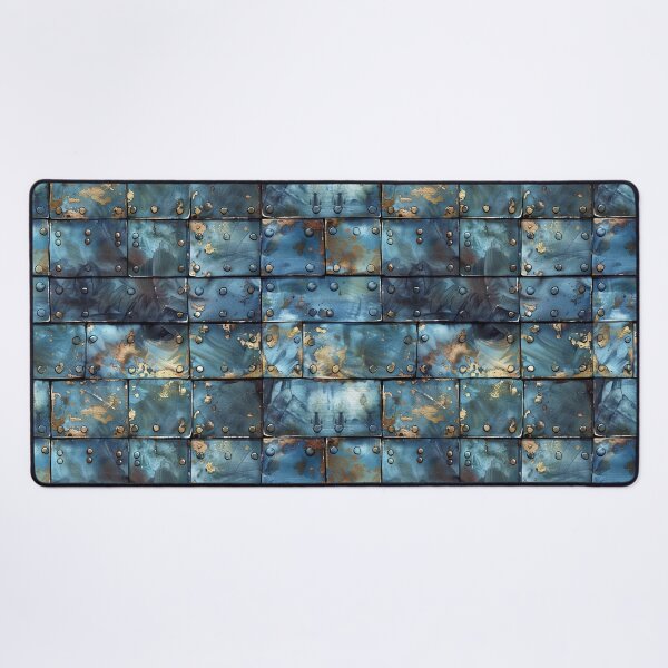Item preview, Oxidized Metal Plates: Industrial Blue & Gold Texture designed and sold by NTGUILTY.