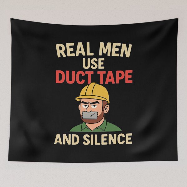 Item preview, Funny Builder Gifts – “Real Men Use Duct Tape and Silence” Quote Shirt for Handymen designed and sold by NicoDesignArt.