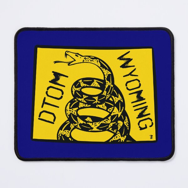 Item preview, WYOMINGITE WYOMINGIAN - Libertarian - Don't Tread On Me Gadsden Snake on WYOMING Map on Blue default background, #020279 designed and sold by pelagio.