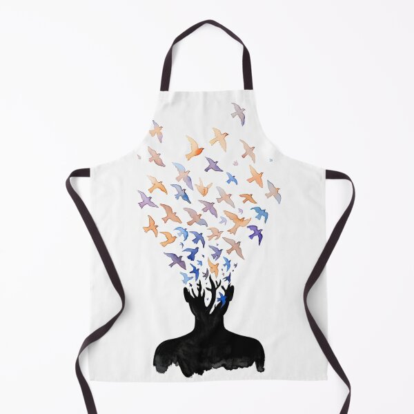 Item preview, Set Free – Silhouette with Watercolor Birds Illustration designed and sold by Ink-Your-Soul.