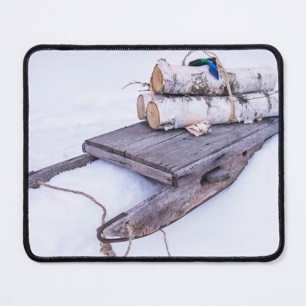 Item preview, Vintage Sledge or Sled with a Bundle of Birch Logs on Top designed and sold by LINDA MCKUSICK.