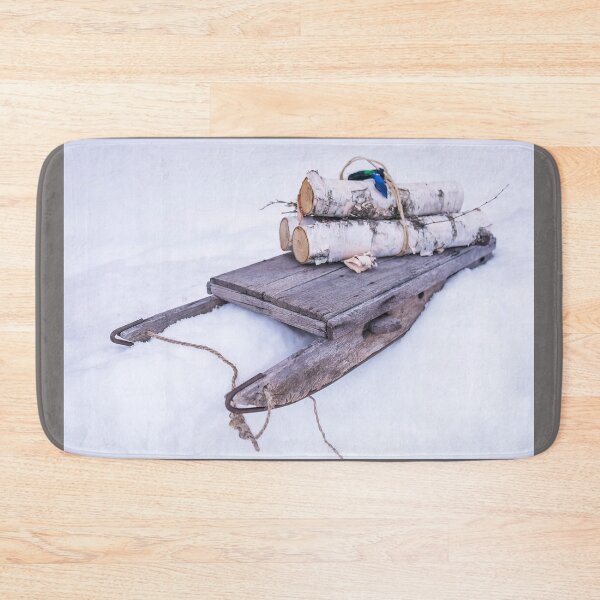 Item preview, Vintage Sledge or Sled with a Bundle of Birch Logs on Top designed and sold by LINDA MCKUSICK.