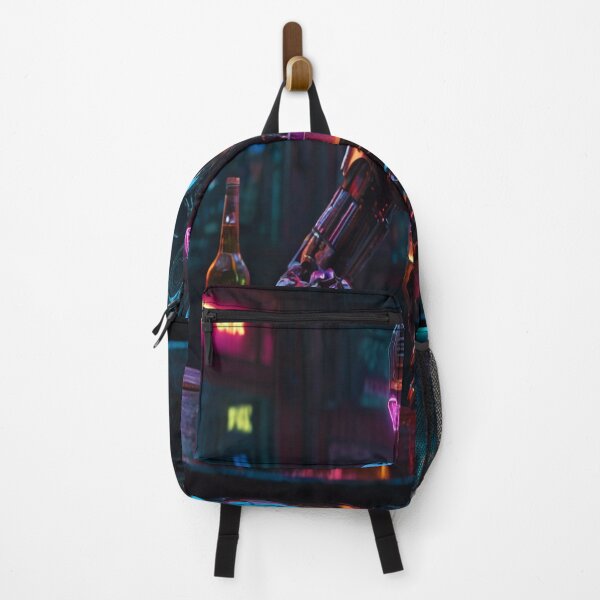 Item preview, Lonely Robot at Neon Bar – Cyberpunk Emotional Scene designed and sold by TONSNAP.