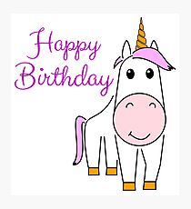 Unicorn 'Happy Birthday' Girl Kids t-shirt Violetta Photographic Print