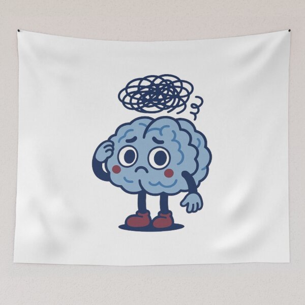 Item preview, Overthinking Club – Cute Mental Health Brain Illustration designed and sold by MeowLoka ⭐⭐⭐⭐.