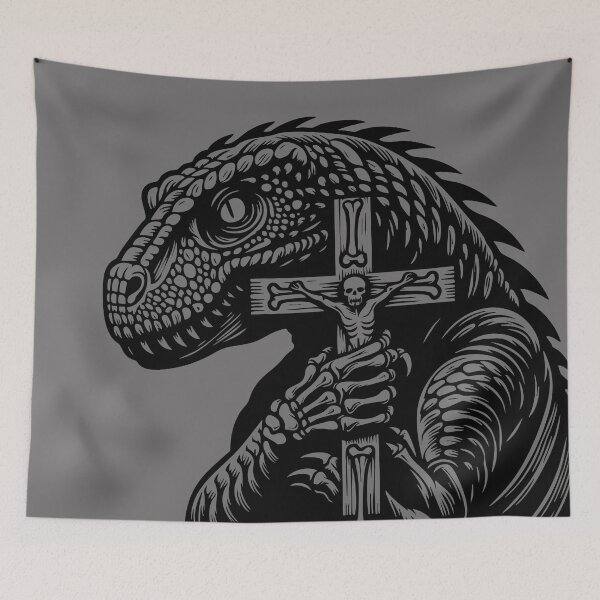 Item preview, dinosaur with cross designed and sold by tristanmillward.