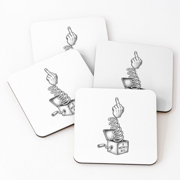Item preview, Money Box Middle Finger | White Tshirt designed and sold by Monochromaniaus.