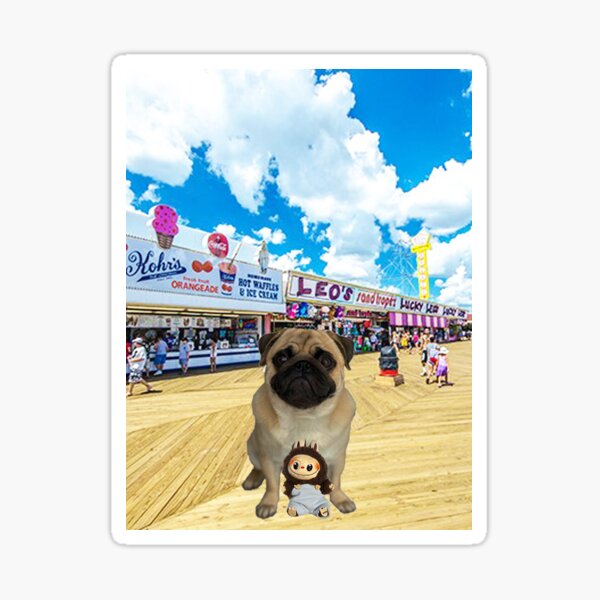 Item preview, Pug Boardwalk Labubu designed and sold by jcdesign1212.