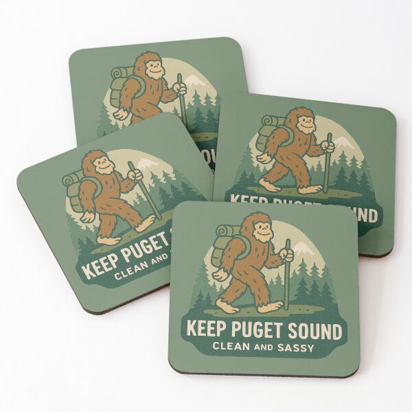 Item preview, Keep Puget Sound Clean and Sassy — Funny PNW Sasquatch Sticker designed and sold by Healy | Sér á báti.