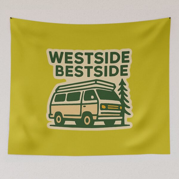 Item preview, PNW Westside Bestside — Retro Camper Van Adventure Sticker designed and sold by Healy | Sér á báti.