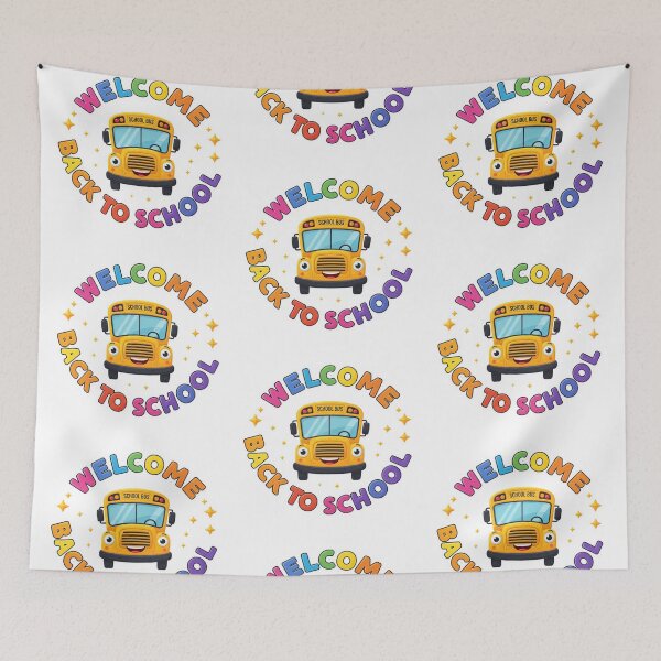 Item preview, Welcome Back to School Cute Yellow School Bus Kids designed and sold by Tigerr3g.