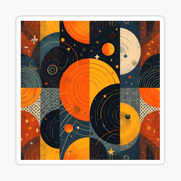 Item preview, Solar Rhythm – Bauhaus Pop Art Moon & Sun Pattern designed and sold by WhimsicalThredz.