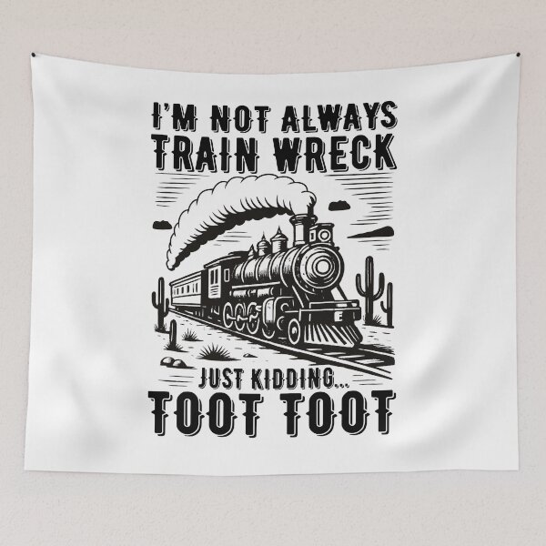 Item preview, Funny Trainwreck Toot Toot Sarcastic Humor Vintage Locomotive Design designed and sold by tigger shop.