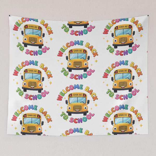 Item preview, Welcome Back to School Smiling School Bus Cartoon designed and sold by Tigerr3g.