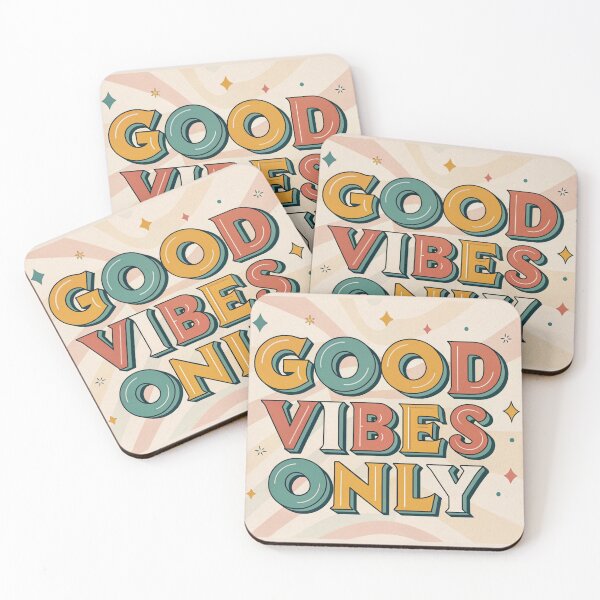Item preview, good vibes only vintage typography art quote retro style designed and sold by elkuni.