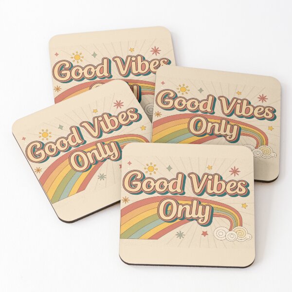 Item preview, good vibes only vintage typography art quote retro style designed and sold by elkuni.