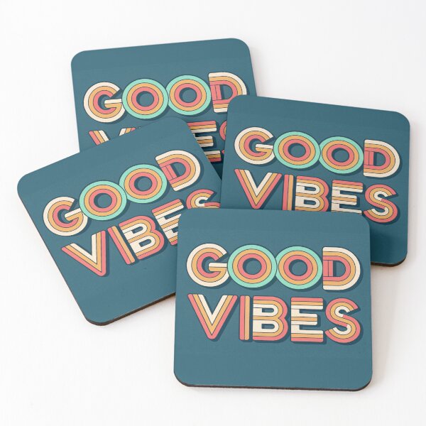 Item preview, good vibes only vintage typography art quote retro style designed and sold by elkuni.