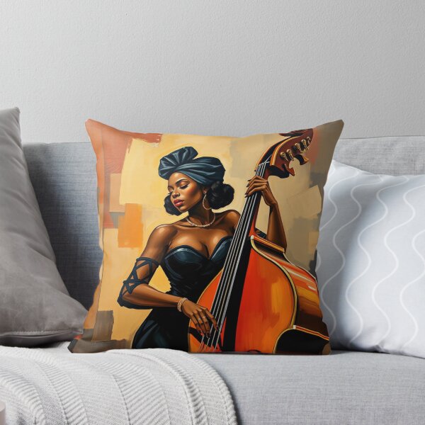 Item preview, Música de jazz negra y contrabajista designed and sold by crafteddreamsshop.