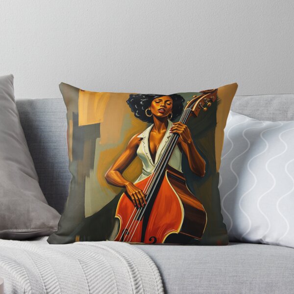 Item preview, Música de jazz negra y contrabajista designed and sold by crafteddreamsshop.