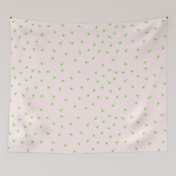 Item preview, Avocado pattern with pinkish background designed and sold by strokes and splashes.