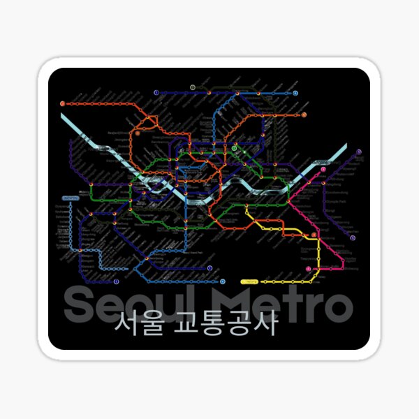 Item preview, Streetwear Korean Seoul Metro Korea Subway Map designed and sold by TackyTime.
