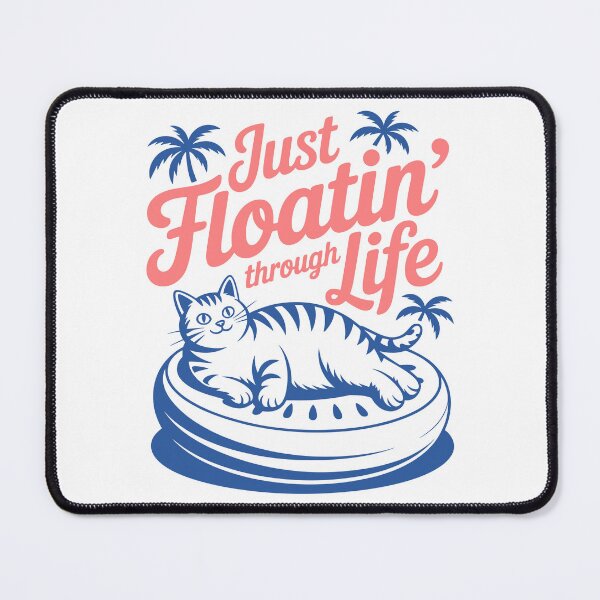 Item preview, Cat Pool Float 'Just Floatin' Through Life' Design designed and sold by theartfulaspie.