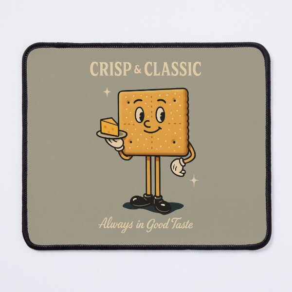 Item preview, Crisp & Classic – Vintage Cracker Cartoon with Cheese designed and sold by HoopeStylee.