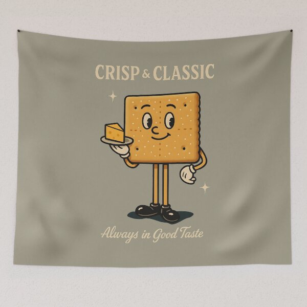 Item preview, Crisp & Classic – Vintage Cracker Cartoon with Cheese designed and sold by HoopeStylee.