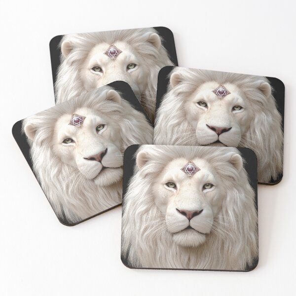 Item preview, Majestic White Lion With a Mystical Gem on Its Forehead designed and sold by jecphotography and art.