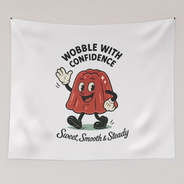 Item preview, Wobble with Confidence – Funny Jelly Cartoon Retro designed and sold by HoopeStylee.