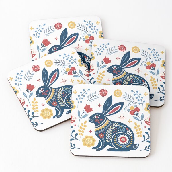 Item preview,  scandinavian folk pattern rabbit designed and sold by elkuni.