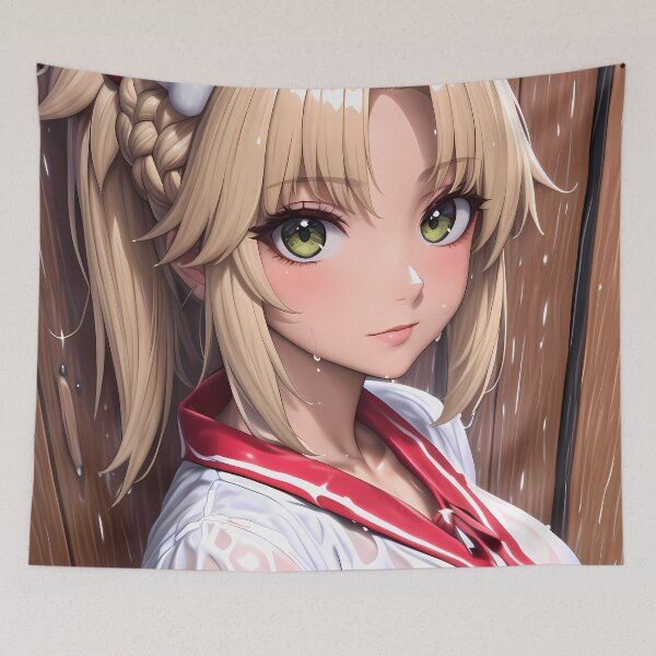 Item preview, Mordred Red Saber Sauna Power Fate Grand Order Game Girl designed and sold by mildaclairmo.