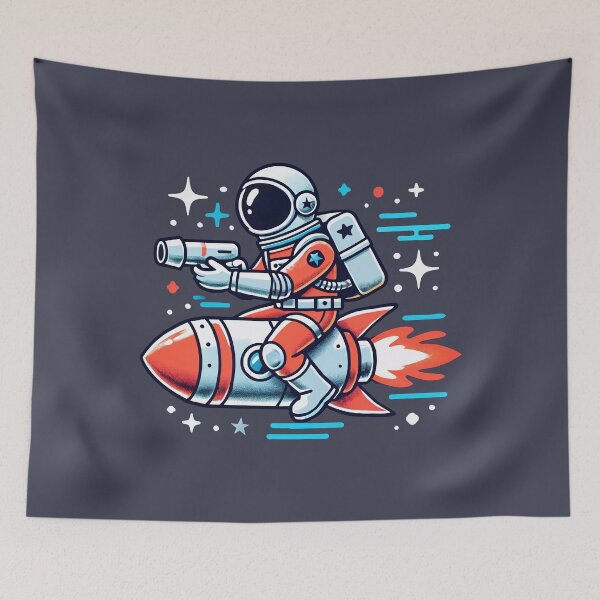 Item preview, Blast-Off Spaceman Kids Cartoon Rocket Adventure Design designed and sold by Victor Shadehorn.