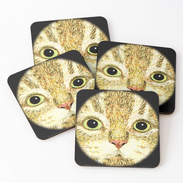 Item preview, Round Curiosity Cat designed and sold by artmuvz.