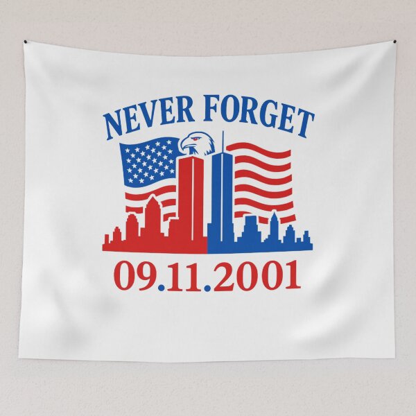 Item preview, Never Forget 9/11 Patriot Day Tribute American Flag Twin Towers Memorial designed and sold by tigger shop.