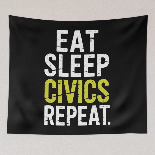 Item preview, Eat Sleep Civics Repeat - Teacher Student Leader designed and sold by brynatshop.