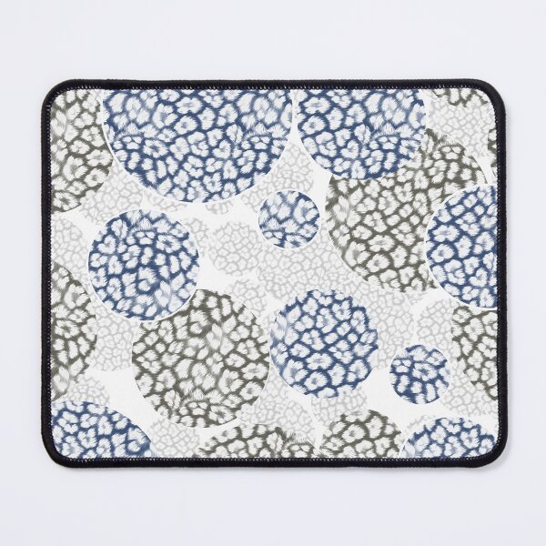 Item preview, Circles with grey and blue leopard skin print on a light background designed and sold by fuzzyfox.