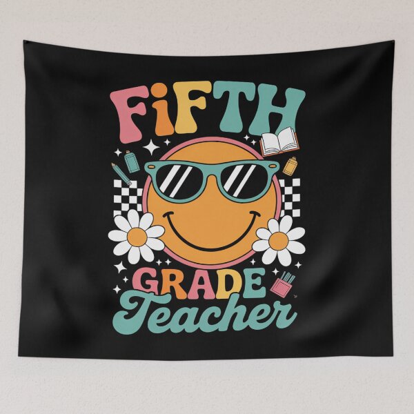 Item preview, Fifth 5th Grade Teacher Smile Face Back To School designed and sold by brynatshop.