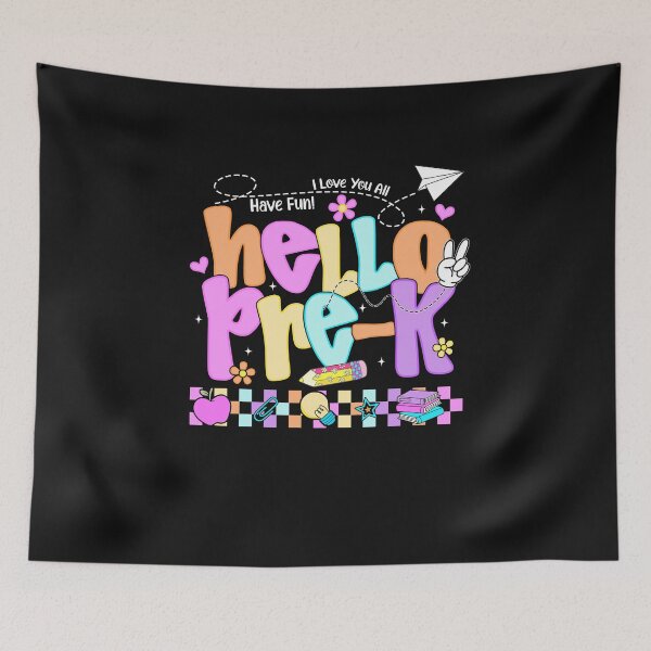 Item preview, Hello Pre-K First Day of Back To School Teacher Girls Kids designed and sold by TalalosART.