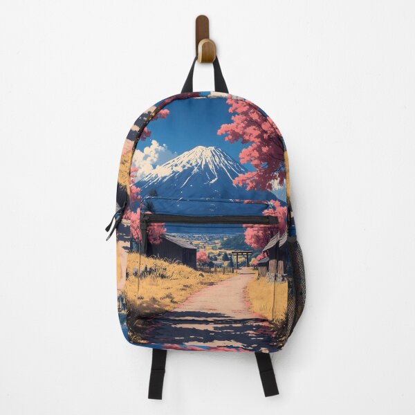 Item preview, Japanese Landscape Cherry Blossom Pathway Guiding Majestic Fuji Summit Spring Awakening designed and sold by mildaclairmo.