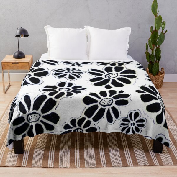 Item preview, Black Flowers 1960s inspired Digital Design ldandrade designed and sold by Licorice Moon.