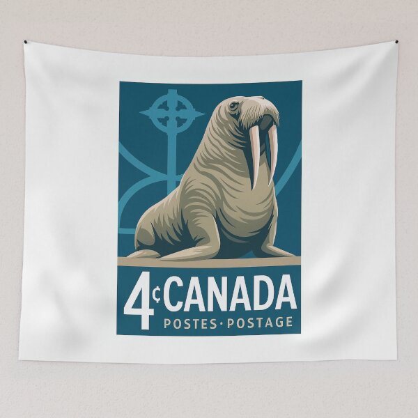 Item preview, Canada Walrus Stamp Poster designed and sold by retrographics.